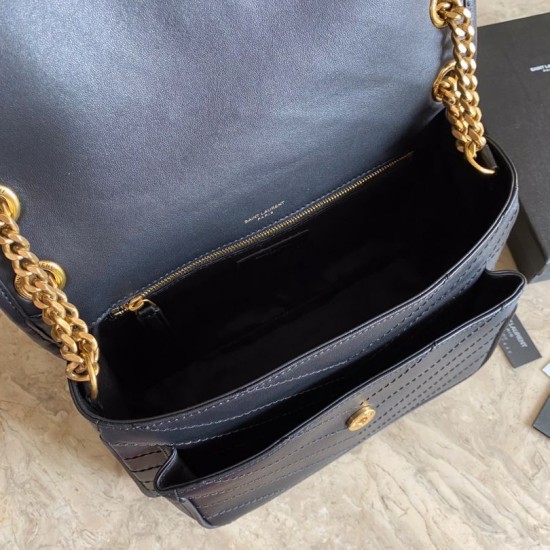 Fake YSL Saint Laurent Niki Medium Smooth Leather Bag Black Replica Replica YSL Saint Laurent Niki Medium Smooth Leather Bag Black
