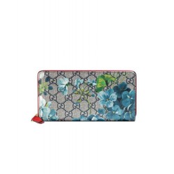 Replica Gucci GG Blooms Zip Around Wallet 408665 Blue