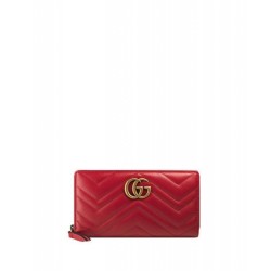Replica Gucci GG Marmont Matelasse Leather Zip-Around Wallet 443123 Red