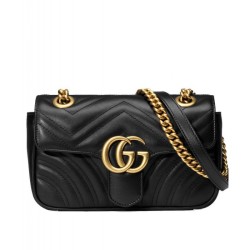 Fake Gucci GG Marmont Matelasse Mini Bag 443497 Black Replica
