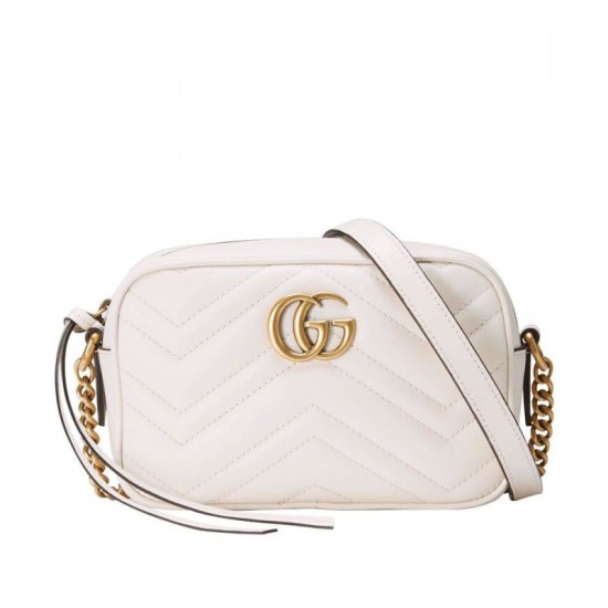Replica Gucci GG Marmont Matelasse Mini Bag 448065 White Replica Gucci GG Marmont Matelasse Mini Bag 448065 White