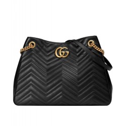 Replica Gucci GG Marmont Matelasse Shoulder Bag 453569 Black
