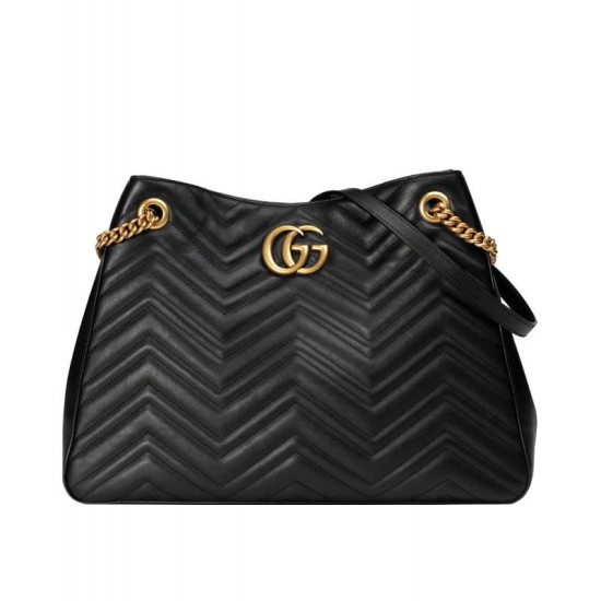 Fake Gucci GG Marmont Matelasse Shoulder Bag 453569 Black Replica Replica Gucci GG Marmont Matelasse Shoulder Bag 453569 Black