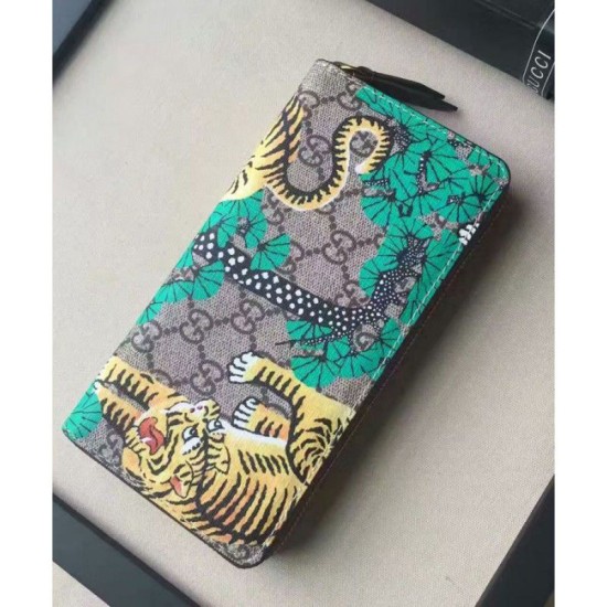 Fake Gucci Bengal zip around wallet 452335 Green Replica Fake Gucci Bengal zip around wallet 452335 Green Replica