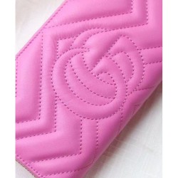 Replica Gucci GG Marmont Matelasse Leather Zip-Around Wallet 443123 Peachblow