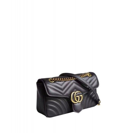 Fake Gucci GG Marmont Matelasse Mini Bag 443497 Black Replica Fake Gucci GG Marmont Matelasse Mini Bag 443497 Black Replica