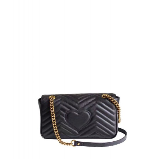 Fake Gucci GG Marmont Matelasse Mini Bag 443497 Black Replica Fake Gucci GG Marmont Matelasse Mini Bag 443497 Black Replica