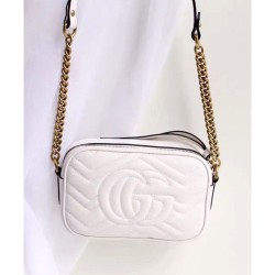 Replica Gucci GG Marmont Matelasse Mini Bag 448065 White