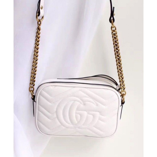 Replica Gucci GG Marmont Matelasse Mini Bag 448065 White Replica Gucci GG Marmont Matelasse Mini Bag 448065 White