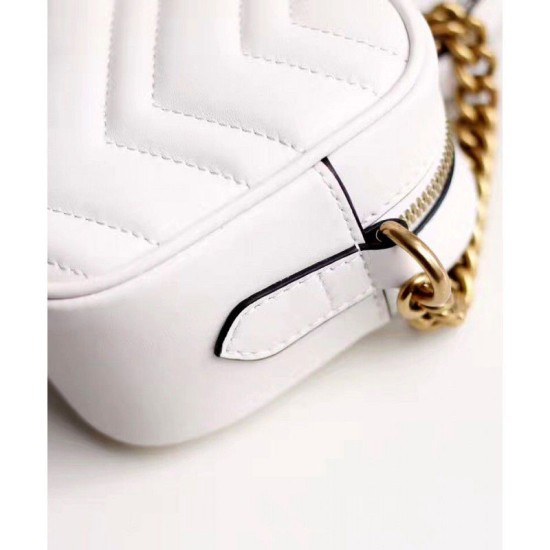 Replica Gucci GG Marmont Matelasse Mini Bag 448065 White Replica Gucci GG Marmont Matelasse Mini Bag 448065 White