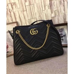 Replica Gucci GG Marmont Matelasse Shoulder Bag 453569 Black