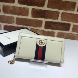 Fake Gucci Ophidia Zip Around Wallet 523154 White Replica