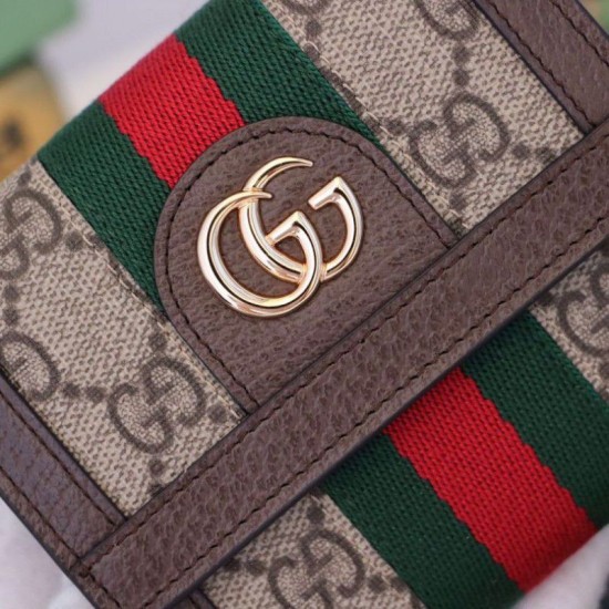 Fake Gucci Ophidia GG Wallet 523174 Brown Replica