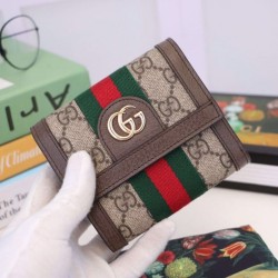 Fake Gucci Ophidia GG Wallet 523174 Brown Replica
