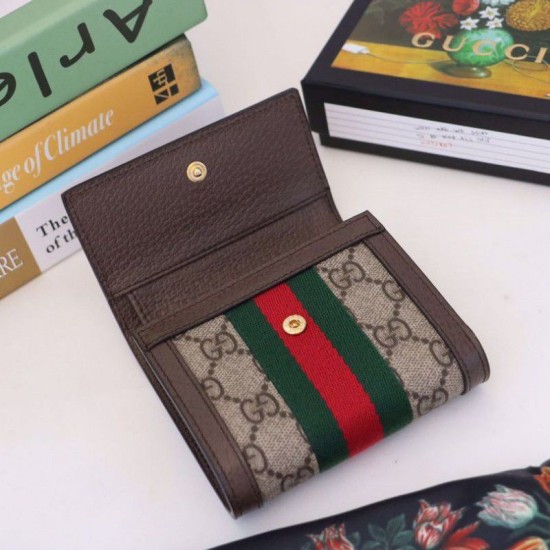 Fake Gucci Ophidia GG Wallet 523174 Brown Replica