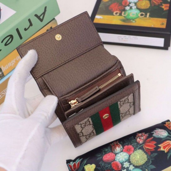 Fake Gucci Ophidia GG Wallet 523174 Brown Replica