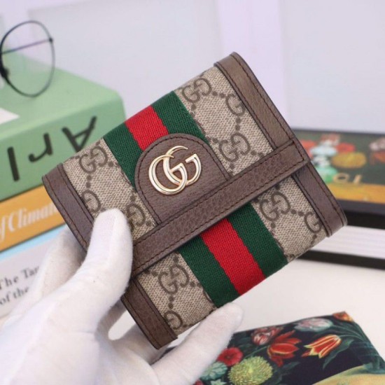 Fake Gucci Ophidia GG Wallet 523174 Brown Replica