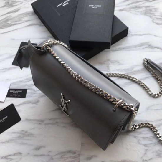 Fake YSL Saint Laurent Medium Sunset Bag Smooth Leather Gray Replica Replica YSL Saint Laurent Medium Sunset Bag Smooth Leather Gray