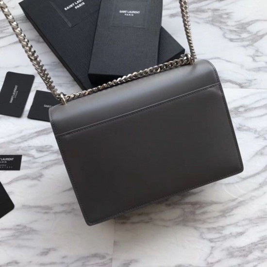 Fake YSL Saint Laurent Medium Sunset Bag Smooth Leather Gray Replica Replica YSL Saint Laurent Medium Sunset Bag Smooth Leather Gray