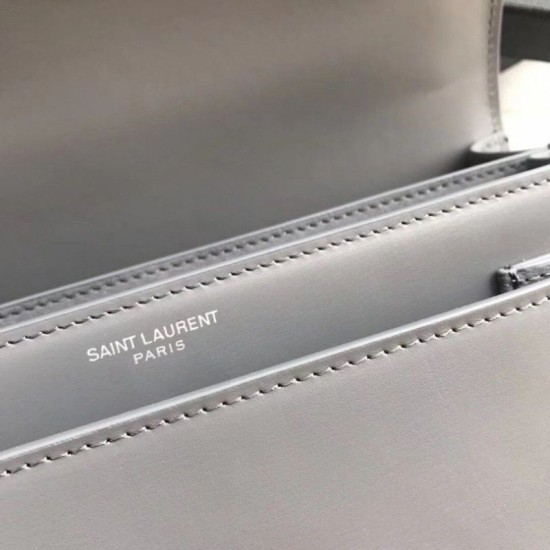 Fake YSL Saint Laurent Medium Sunset Bag Smooth Leather Gray Replica Replica YSL Saint Laurent Medium Sunset Bag Smooth Leather Gray