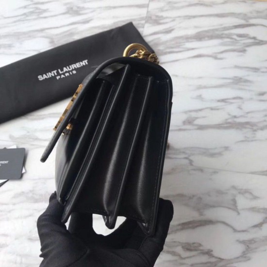 Fake YSL Saint Laurent Medium Sunset Bag Smooth Leather Black Gold Hardware Replica Replica YSL Saint Laurent Medium Sunset Bag Smooth Leather Black Gold Hardware
