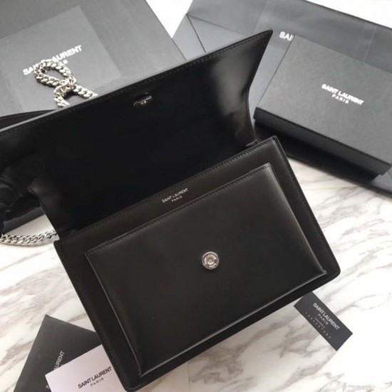Replica YSL Saint Laurent Medium Sunset Bag Smooth Leather Black Silver Hardware Replica YSL Saint Laurent Medium Sunset Bag Smooth Leather Black Silver Hardware