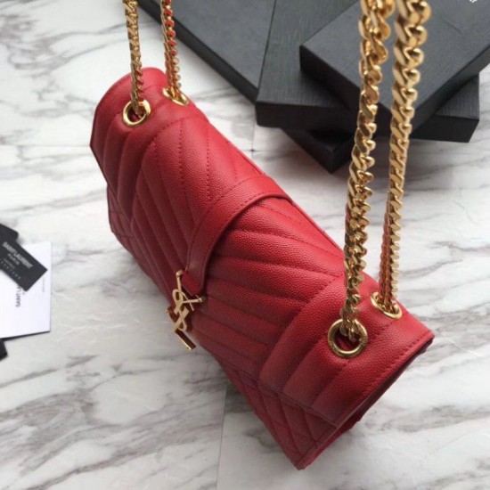 Replica YSL Saint Laurent Envelope Small Bag Grain Embossed Red Replica YSL Saint Laurent Envelope Small Bag Grain Embossed Red