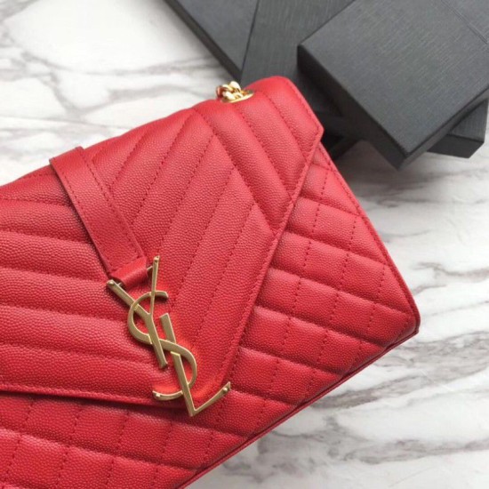 Replica YSL Saint Laurent Envelope Small Bag Grain Embossed Red Replica YSL Saint Laurent Envelope Small Bag Grain Embossed Red