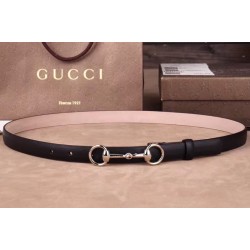 Replica Gucci Leather Skinny Belts With Horsebit Buckle 282349 AIY0N 9014