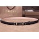 Replica Gucci Leather Skinny Belts With Horsebit Buckle 282349 AIY0N 9014