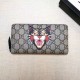 Replica Gucci Cat Print GG Supreme Zip Around Wallet 451273