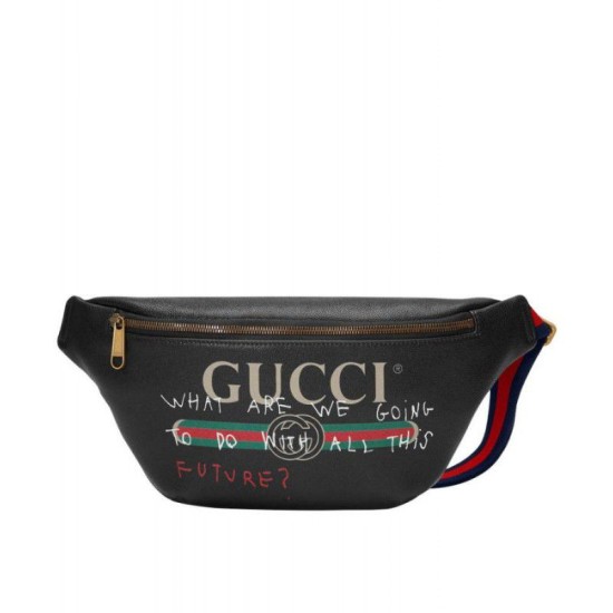 Replica Gucci Coco Capitan logo belt bag 493869 Black Fake Gucci Coco Capitan logo belt bag 493869 Black Replica