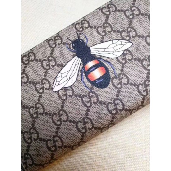 Replica Gucci Bee Print GG Supreme Zip Around Wallet 451273