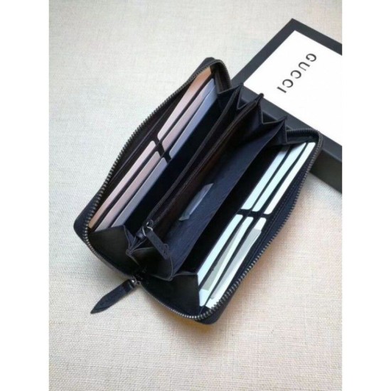 Replica Gucci Bee Print GG Supreme Zip Around Wallet 451273