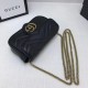 Fake Gucci GG Marmont matelasse Leather Super Mini Bag 476433 Black Replica Replica Gucci GG Marmont matelasse Leather Super Mini Bag 476433 Black
