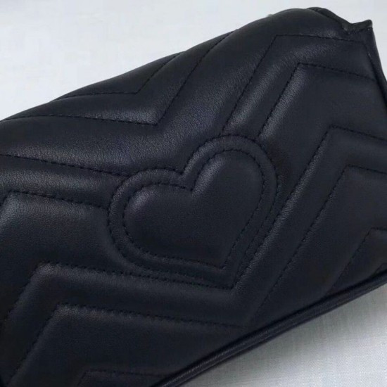 Fake Gucci GG Marmont matelasse Leather Super Mini Bag 476433 Black Replica Replica Gucci GG Marmont matelasse Leather Super Mini Bag 476433 Black