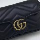 Fake Gucci GG Marmont matelasse Leather Super Mini Bag 476433 Black Replica Replica Gucci GG Marmont matelasse Leather Super Mini Bag 476433 Black