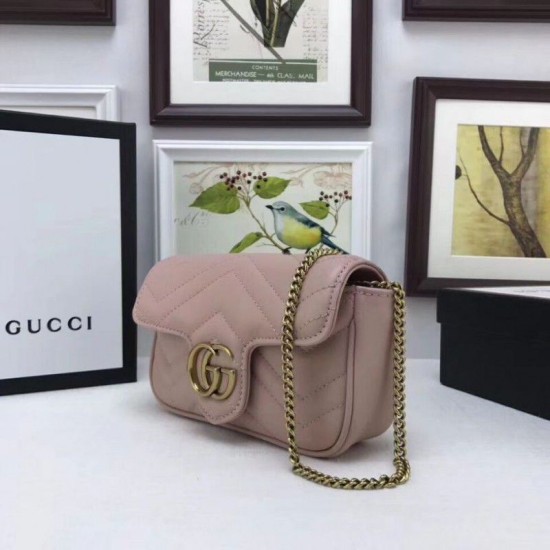 Replica Gucci GG Marmont matelasse Leather Super Mini Bag 476433 Pink Fake Gucci GG Marmont matelasse Leather Super Mini Bag 476433 Pink Replica