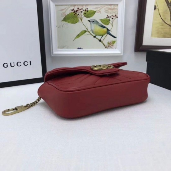 Replica Gucci GG Marmont matelasse Leather Super Mini Bag 476433 Red Fake Gucci GG Marmont matelasse Leather Super Mini Bag 476433 Red Replica