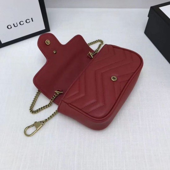 Replica Gucci GG Marmont matelasse Leather Super Mini Bag 476433 Red Fake Gucci GG Marmont matelasse Leather Super Mini Bag 476433 Red Replica