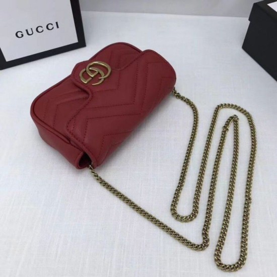 Replica Gucci GG Marmont matelasse Leather Super Mini Bag 476433 Red Fake Gucci GG Marmont matelasse Leather Super Mini Bag 476433 Red Replica