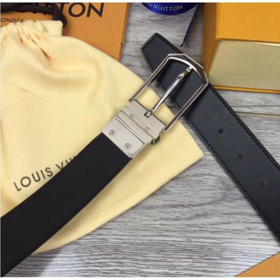 Replica Louis Vuitton M6067S Pont Neuf 35mm Belts Damier Cobalt Canvas Buckle