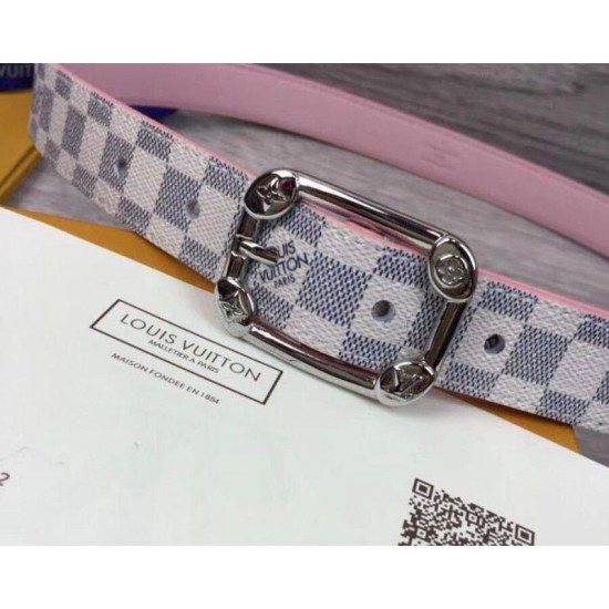 Fake Louis Vuitton M9942U Malletier 25MM Damier Azur Womens Belts Buckle Replica