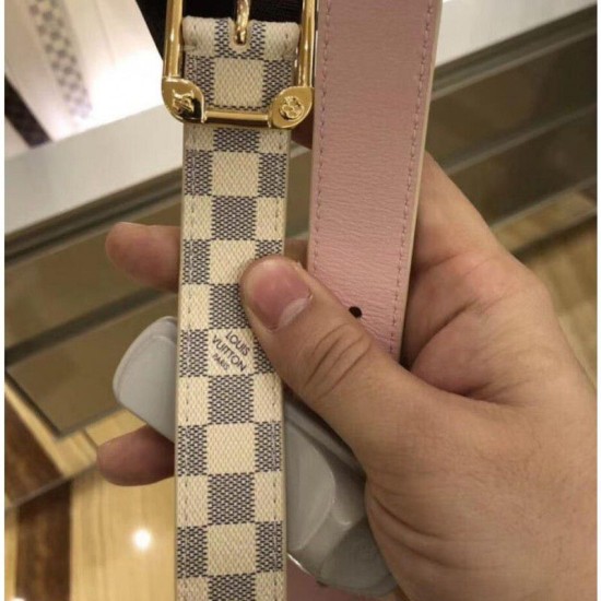 Fake Louis Vuitton M9942U Malletier 25MM Damier Azur Womens Belts Buckle Replica