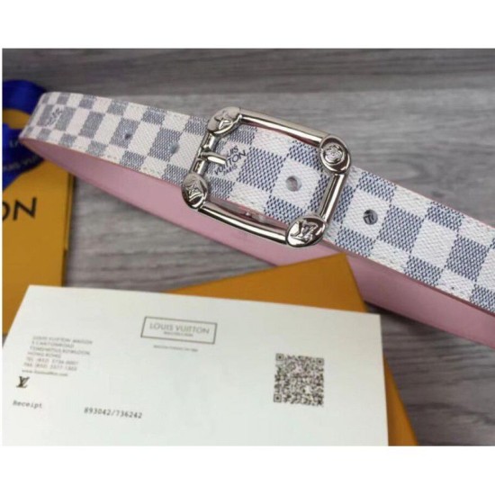 Fake Louis Vuitton M9942U Malletier 25MM Damier Azur Womens Belts Buckle Replica