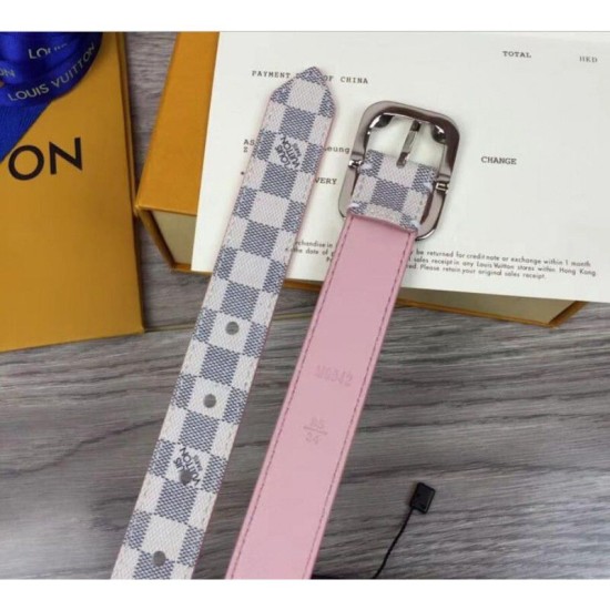 Fake Louis Vuitton M9942U Malletier 25MM Damier Azur Womens Belts Buckle Replica