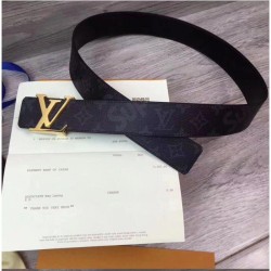 Replica Louis Vuitton Supreme x Monogram Belt Gold Buckle Black Fake Louis Vuitton Supreme x Monogram Belt Gold Buckle Black Replica