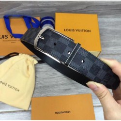 Replica Louis Vuitton M6067S Pont Neuf 35mm Belts Damier Cobalt Canvas Buckle