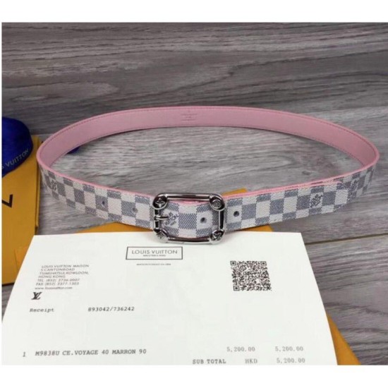 Fake Louis Vuitton M9942U Malletier 25MM Damier Azur Womens Belts Buckle Replica