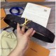 Fake Louis Vuitton Supreme x Monogram Belt Gold Buckle Black Replica